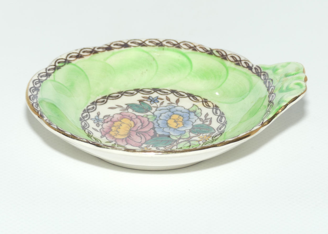 Maling Peony Rose with Green tab handle dish | Pattern 6561