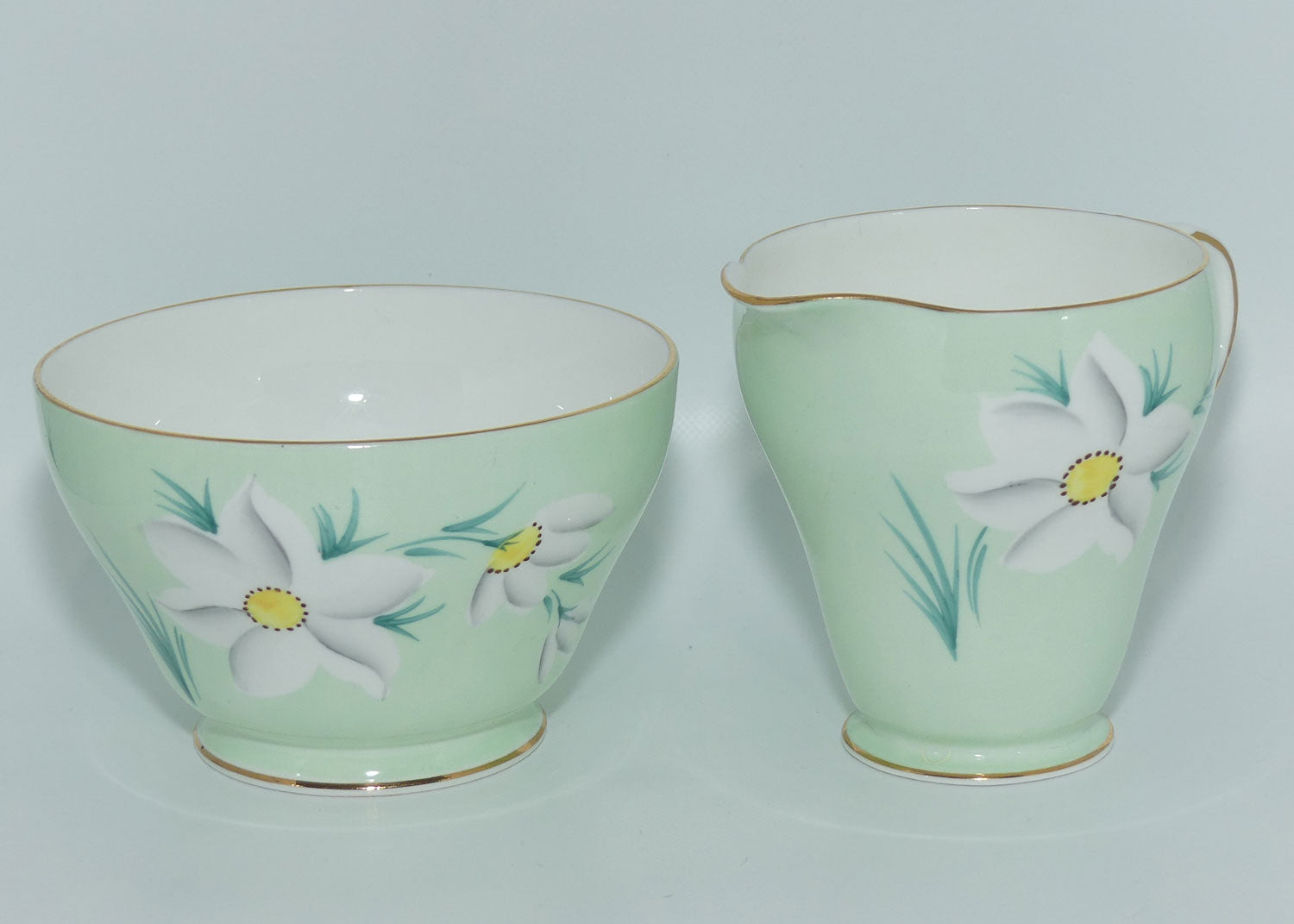 Royal Grafton Peppermint Pastel and Floral milk and sugar