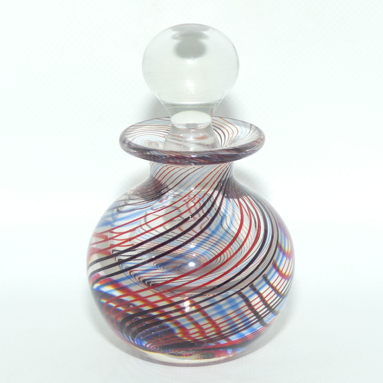 Murano Glass Swirl design Perfume bottle and Clear Glass stopper