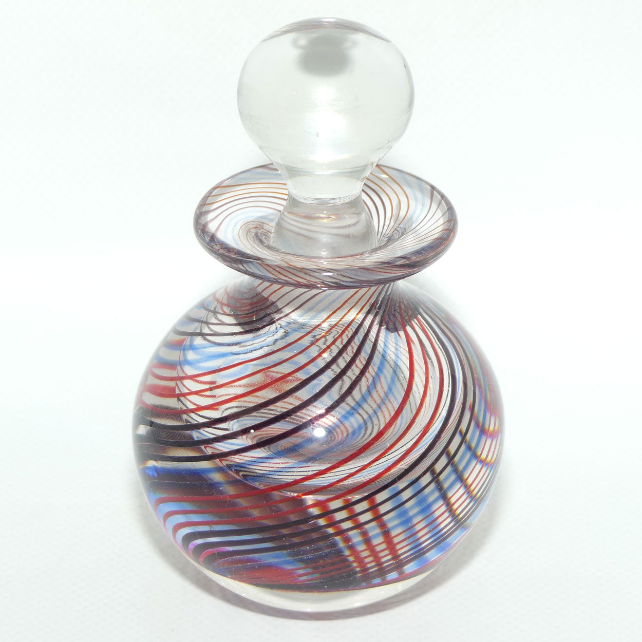 Murano Glass Swirl design Perfume bottle and Clear Glass stopper