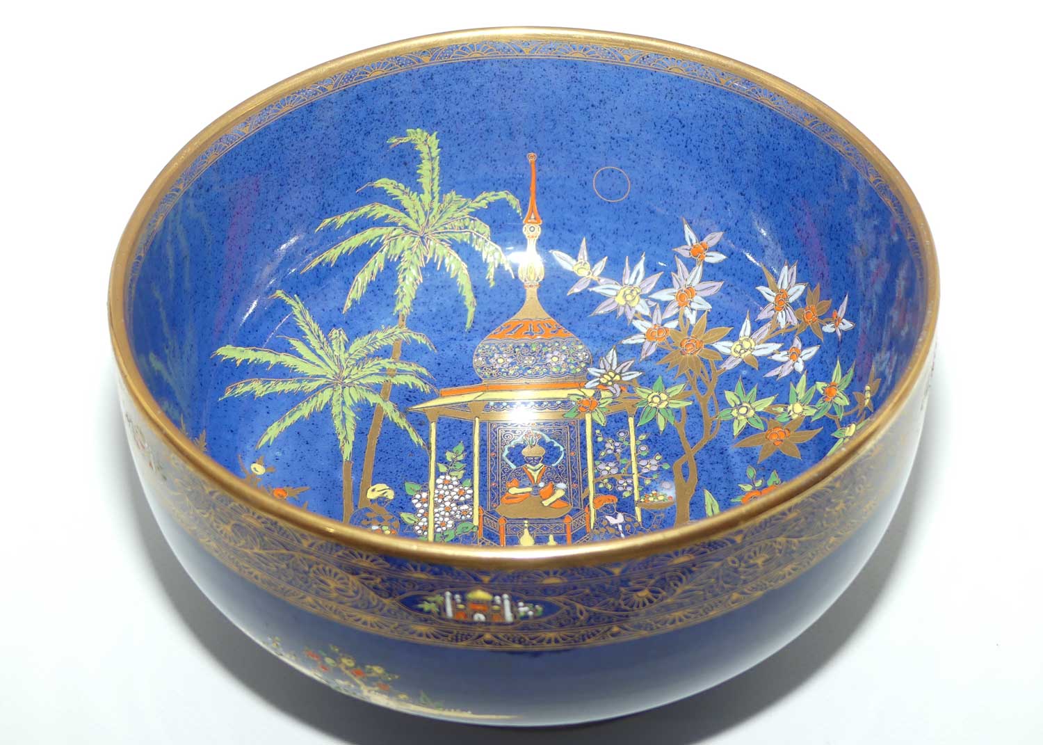W & R Carlton Ware footed bowl | Persian on Blue ground