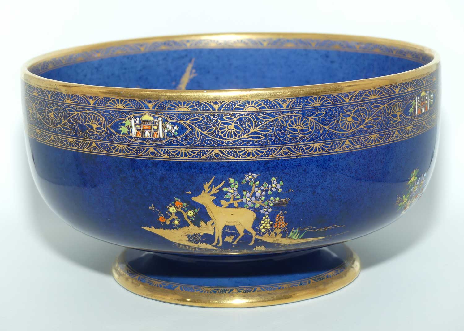 W & R Carlton Ware footed bowl | Persian on Blue ground