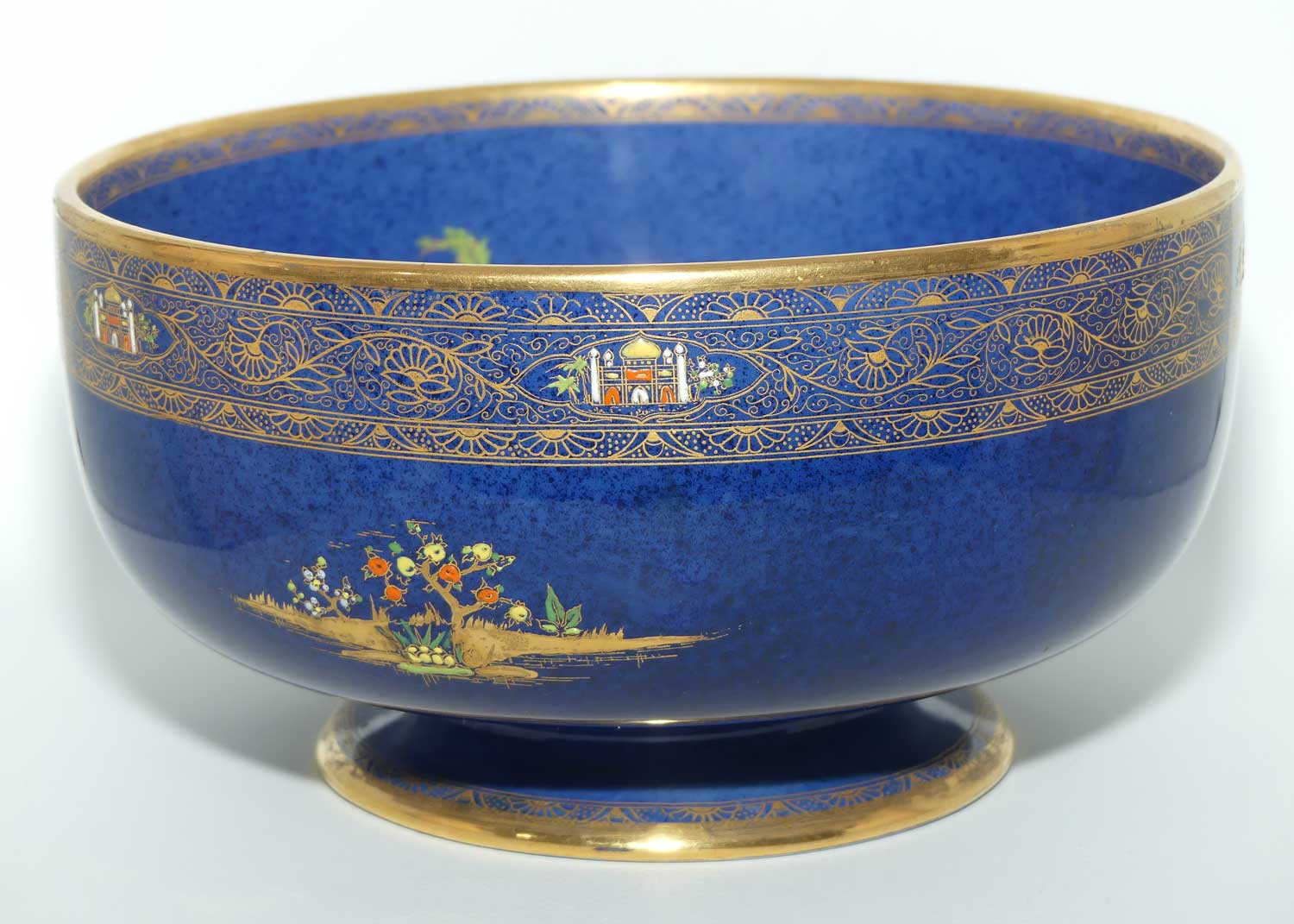W & R Carlton Ware footed bowl | Persian on Blue ground