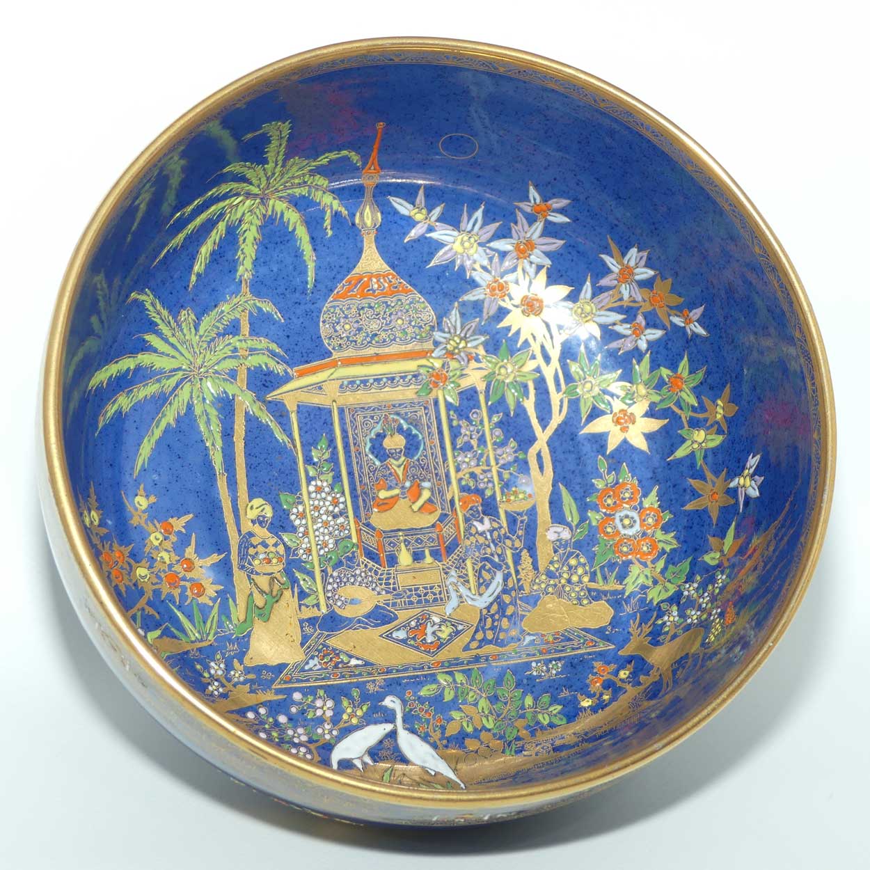 W & R Carlton Ware footed bowl | Persian on Blue ground