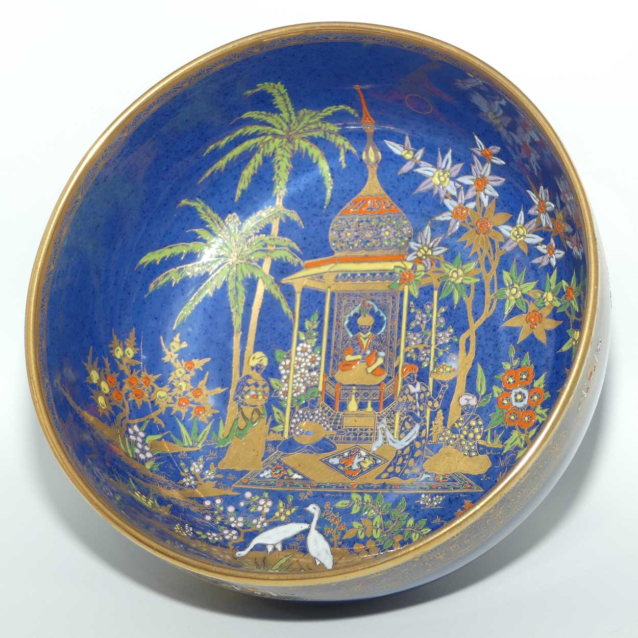 W & R Carlton Ware footed bowl | Persian on Blue ground