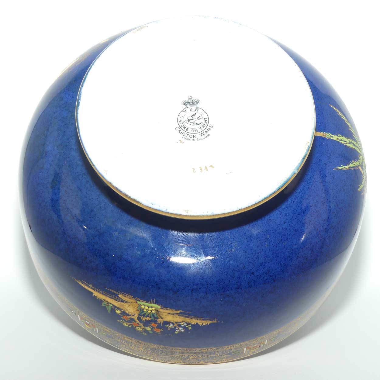 W & R Carlton Ware footed bowl | Persian on Blue ground