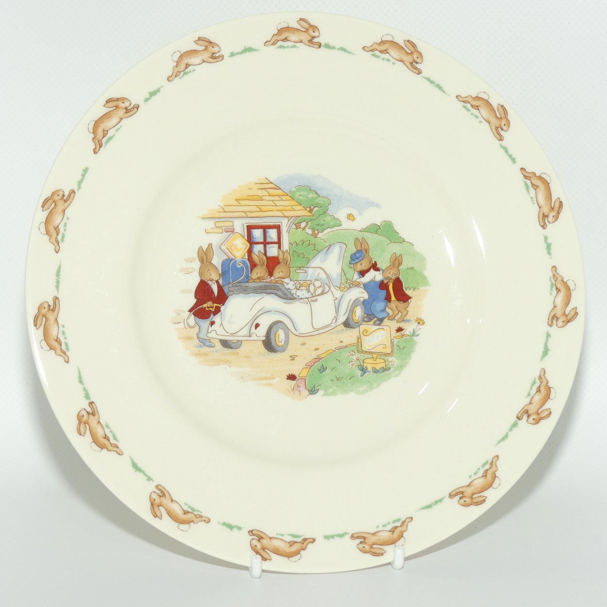 Royal Doulton Bunnykins Tableware Petrol in the Sports Car plate | 20cm | original box #2