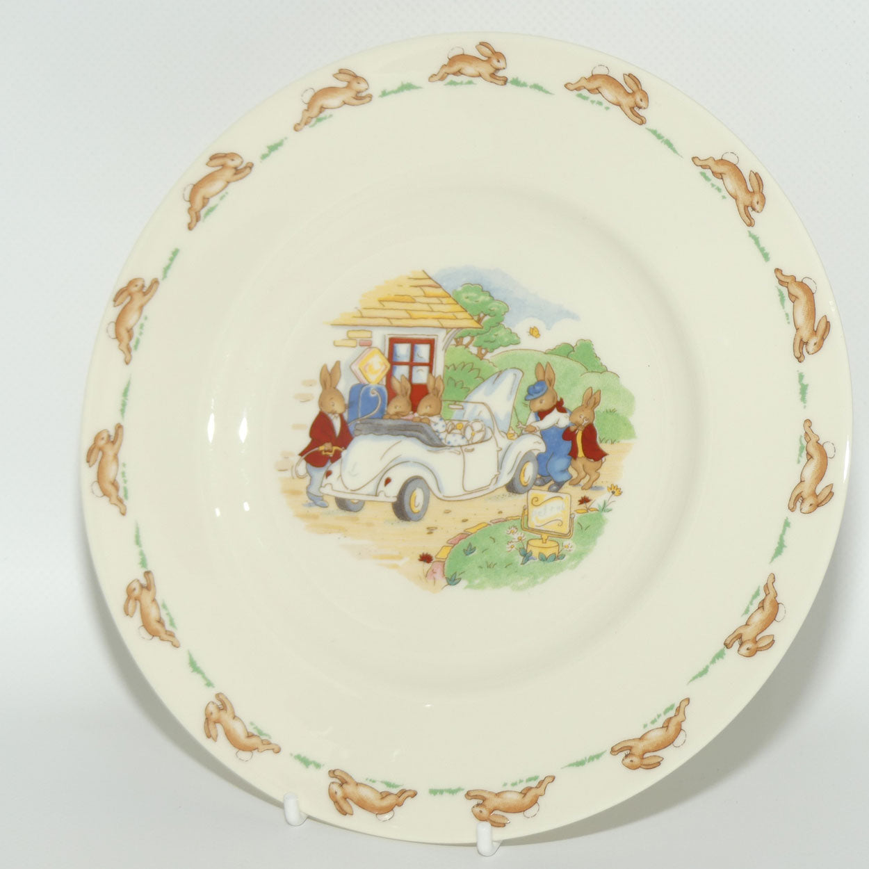 Royal Doulton Bunnykins Tableware Petrol in the Sports Car plate | 20cm | original box #2