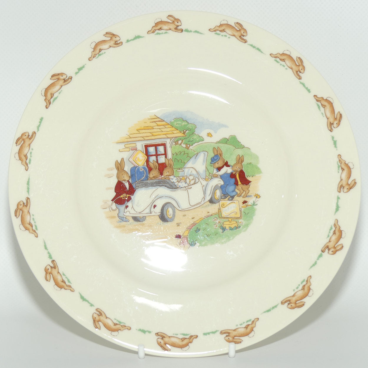 Royal Doulton Bunnykins Tableware Petrol in the Sports Car plate | 20cm | original box #2