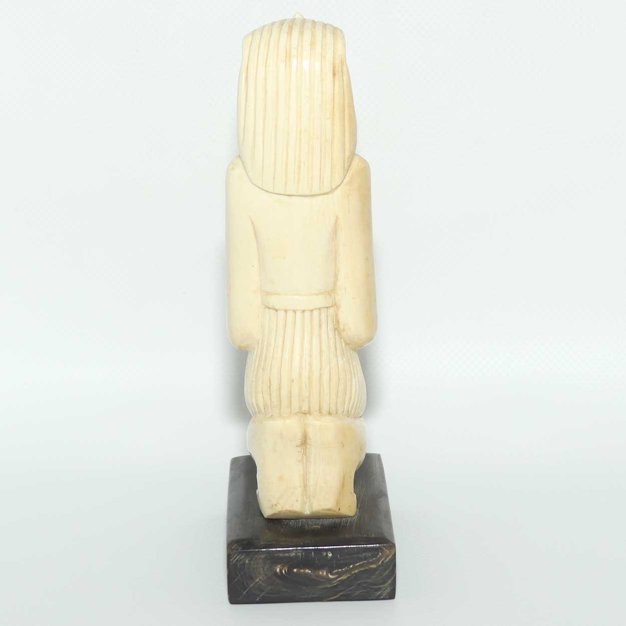 Carved Ivory figure of Egyptian Pharoah on Horn base | Ramses