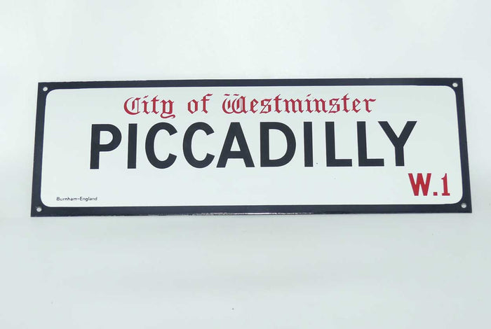 Vintage Enamel street sign | City of Westminster | Piccaddilly W.1