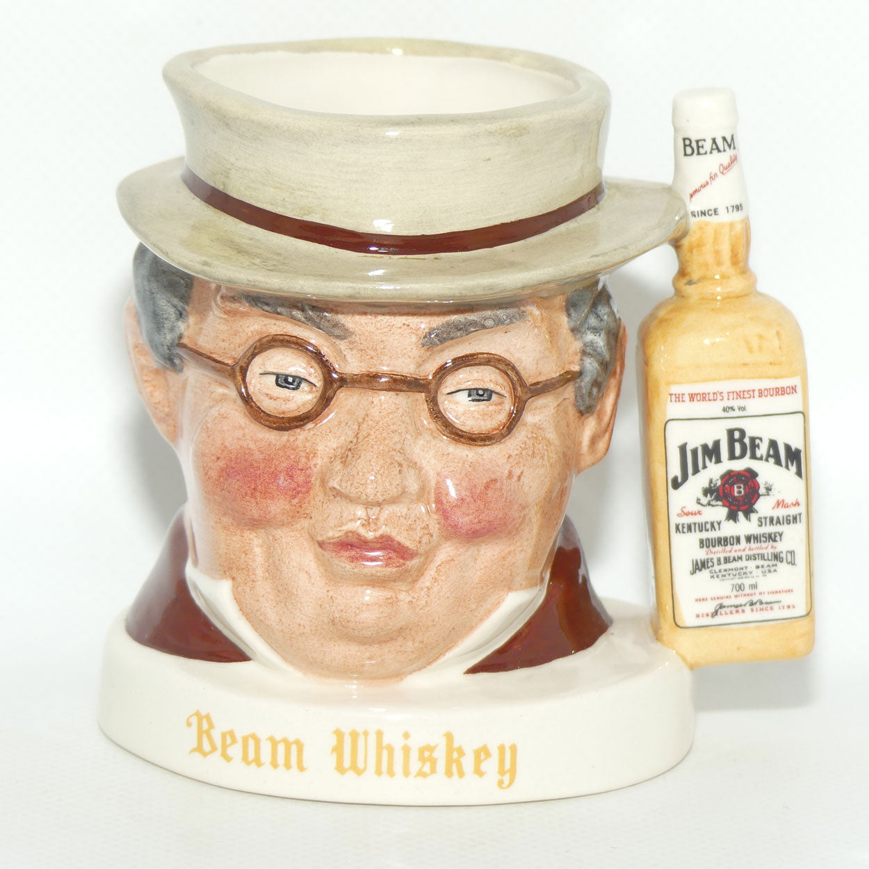 D- Royal Doulton small character jug Mr Pickwick | Beam Whiskey World's Finest Bourbon