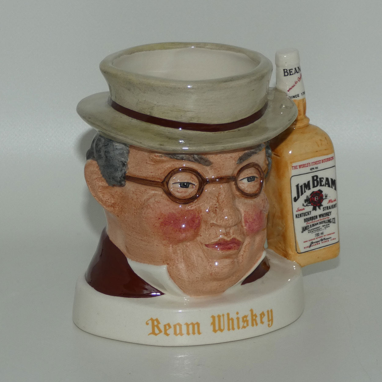D- Royal Doulton small character jug Mr Pickwick | Beam Whiskey World's Finest Bourbon