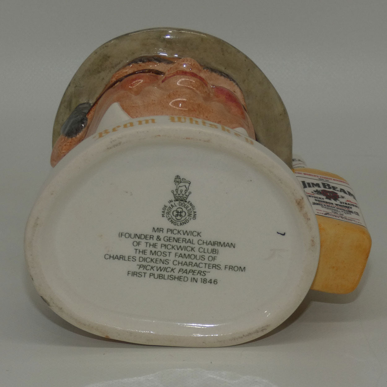 D- Royal Doulton small character jug Mr Pickwick | Beam Whiskey World's Finest Bourbon