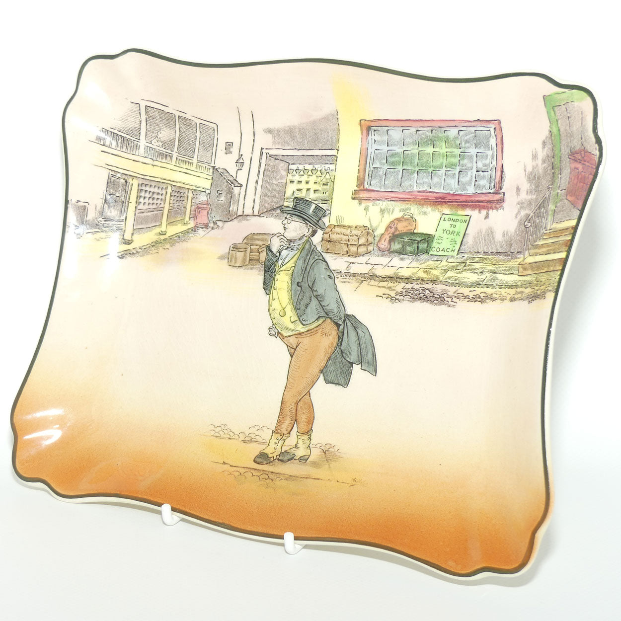 Royal Doulton Dickens Mr Pickwick Leeds shape rectangular tray D6327