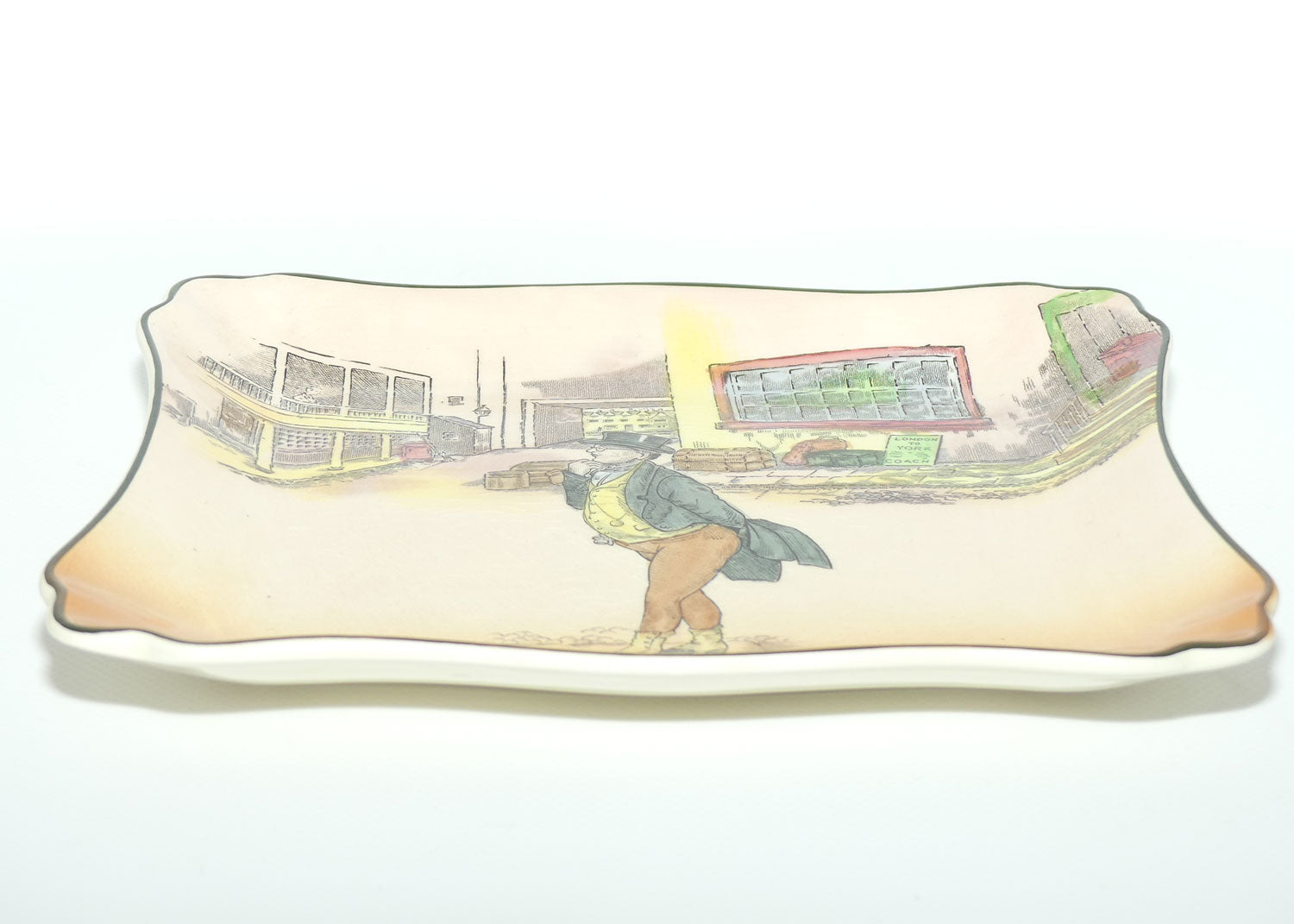 Royal Doulton Dickens Mr Pickwick Leeds shape rectangular tray D6327