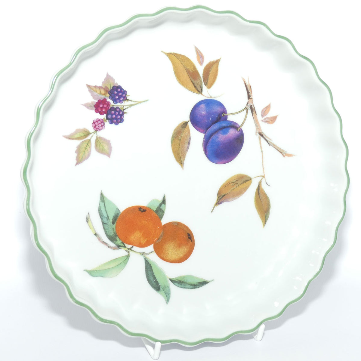 Royal Worcester Vitreous Bakeware | Evesham Vale pattern | fluted edge pie dish