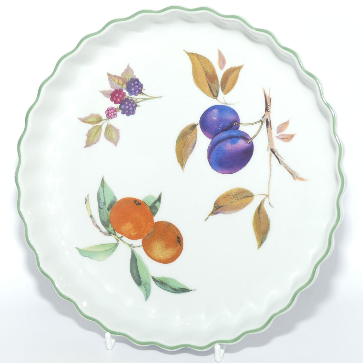 Royal Worcester Vitreous Bakeware | Evesham Vale pattern | fluted edge pie dish