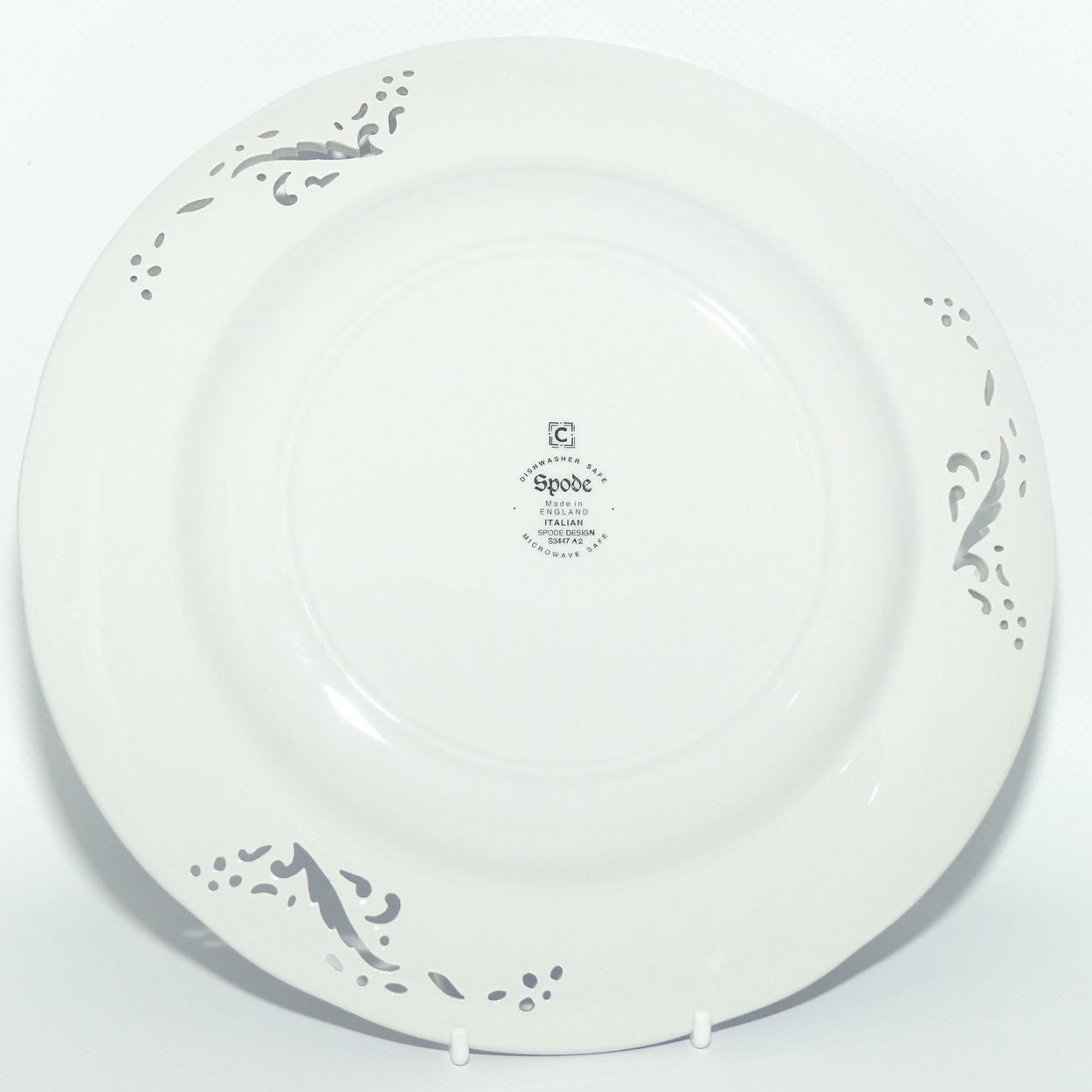 Spode Blue and White Italian design plate with pierced gallery | 23cm | boxed