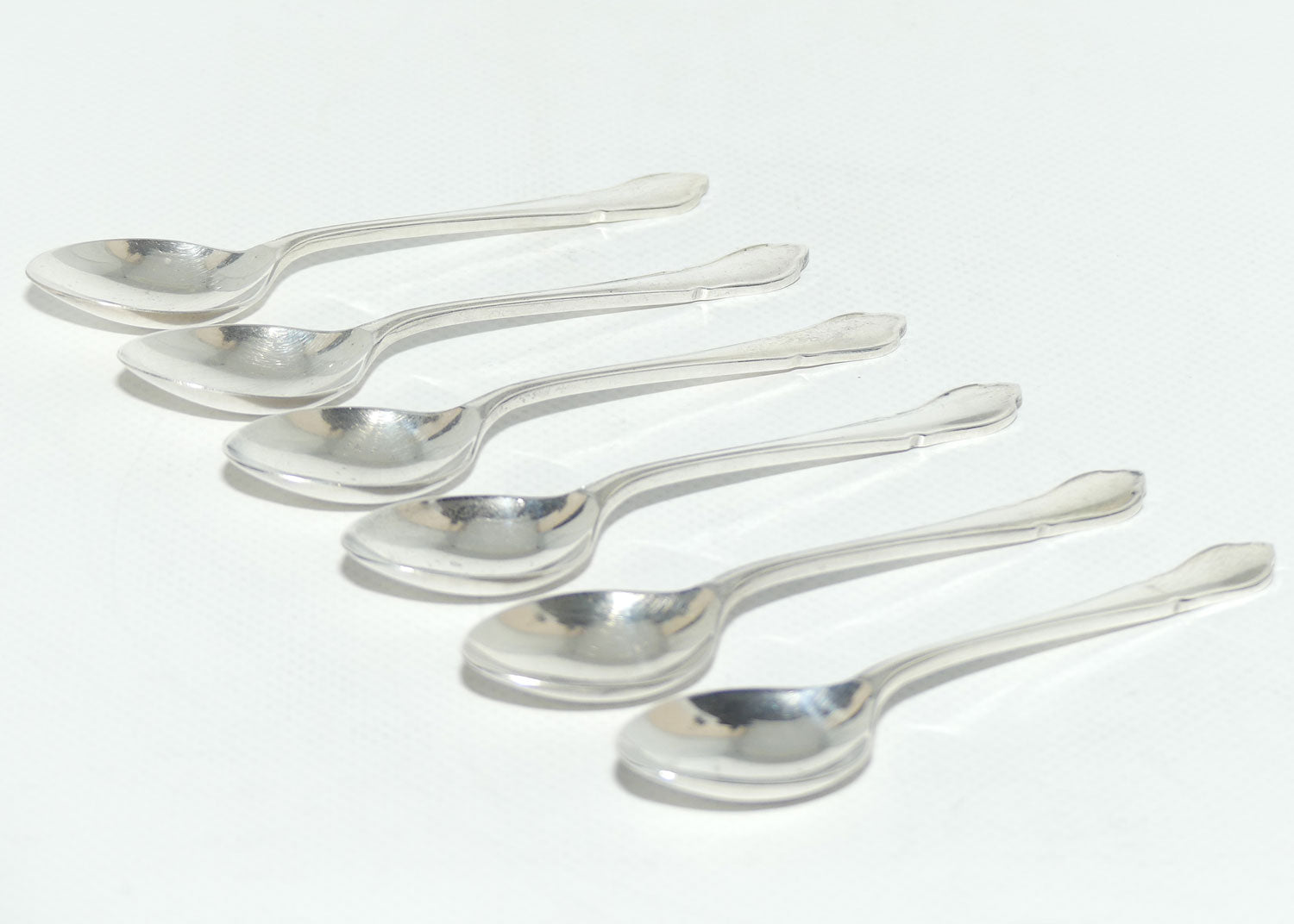 Set of 6 Pinder Brothers Silver Plated Fancy Pattern Teaspoons | Alpin A1 | 11.5cm