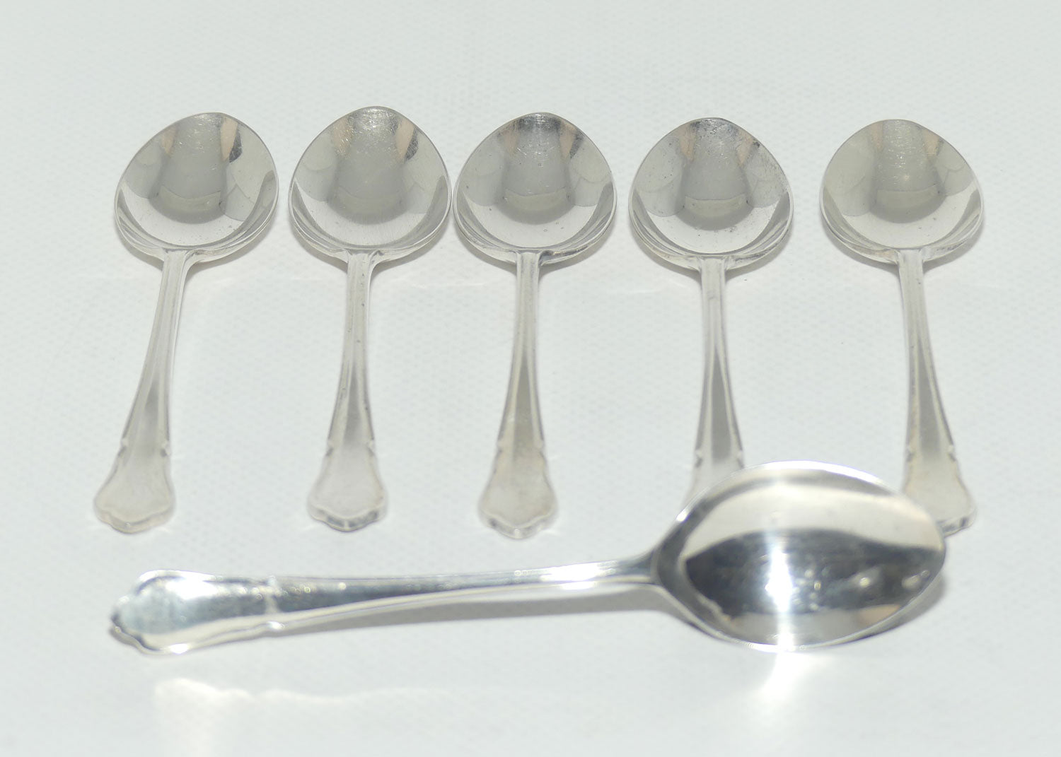 Set of 6 Pinder Brothers Silver Plated Fancy Pattern Teaspoons | Alpin A1 | 11.5cm