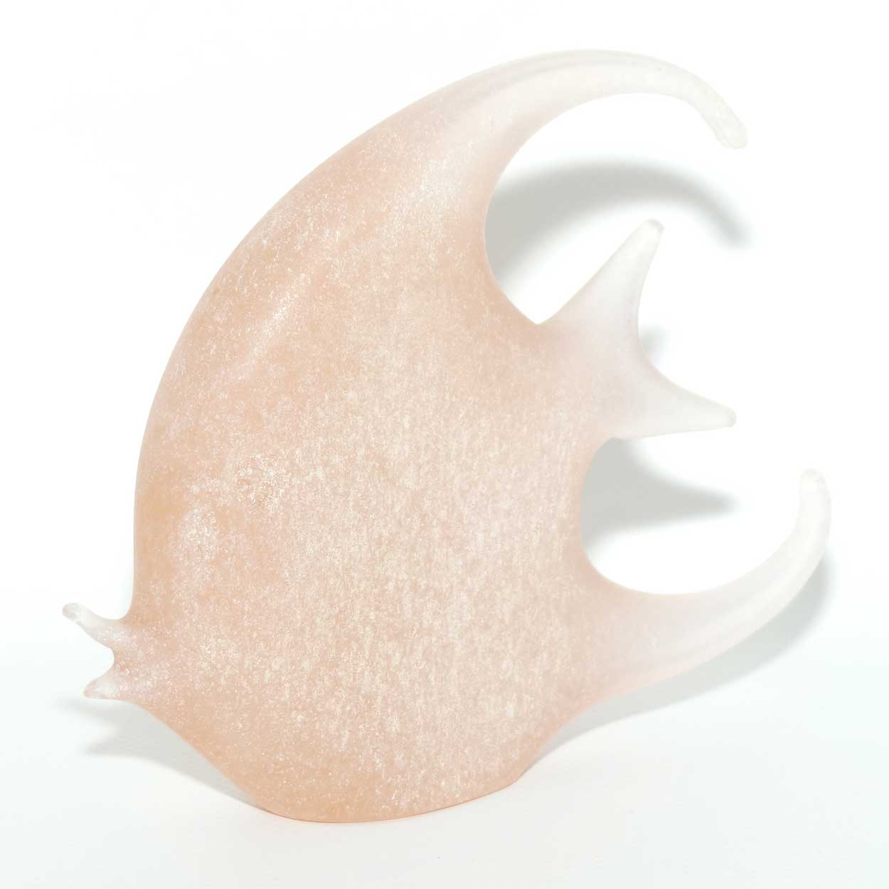 Murano Glass Salmon Pink Stippled finish Angel Fish | Vincenzo Nason and Co
