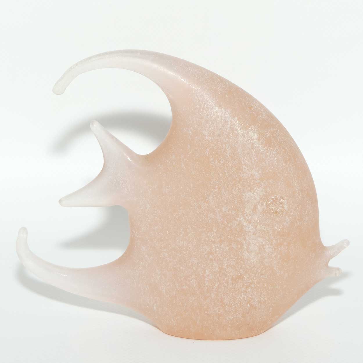 Murano Glass Salmon Pink Stippled finish Angel Fish | Vincenzo Nason and Co