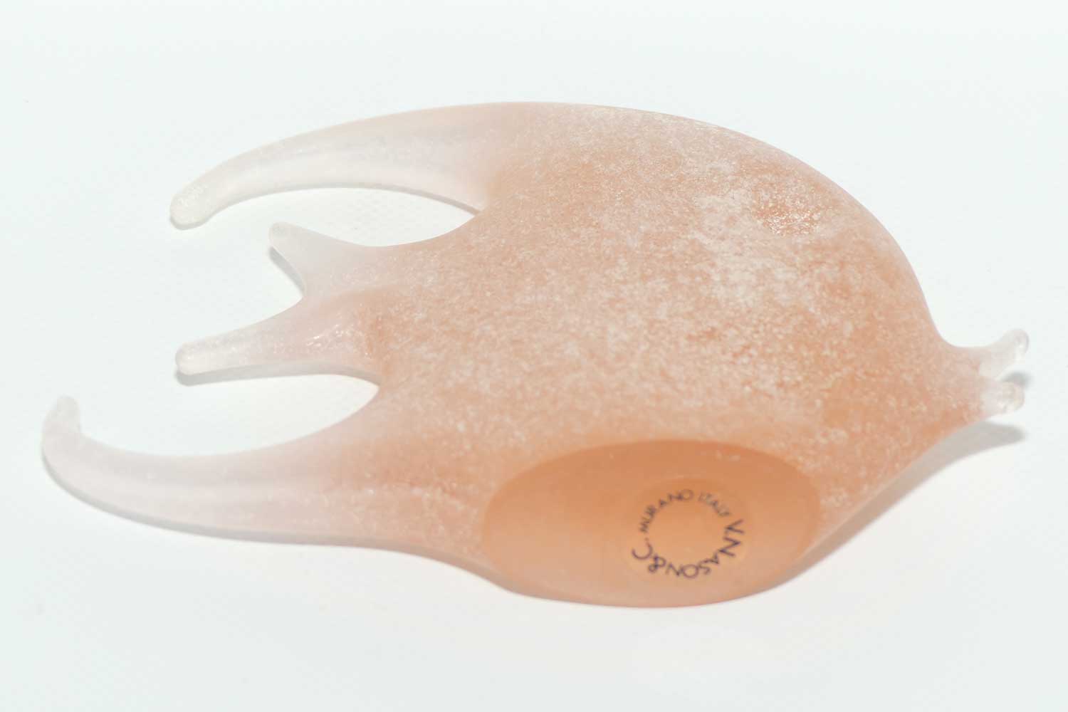 Murano Glass Salmon Pink Stippled finish Angel Fish | Vincenzo Nason and Co