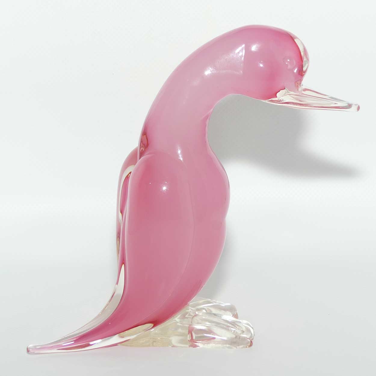 Archimede Seguso Sommerso Murano Glass Salmon Pink bird | #1