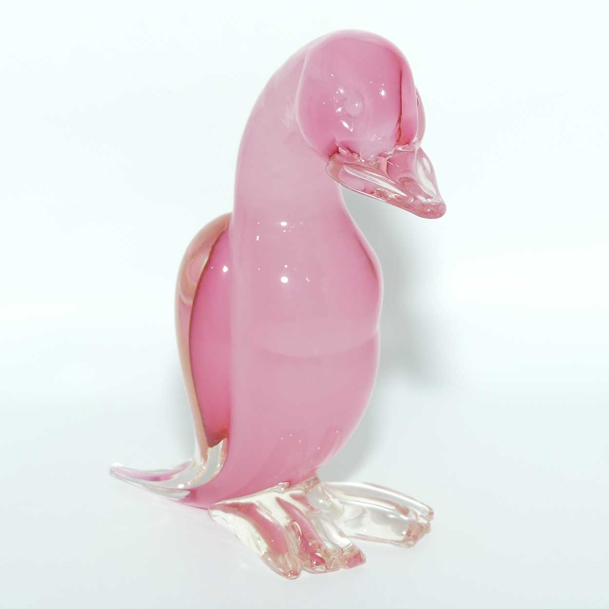 Archimede Seguso Sommerso Murano Glass Salmon Pink bird | #1