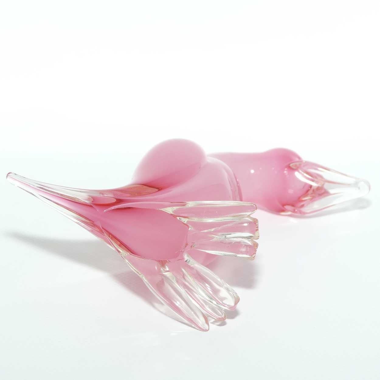 Archimede Seguso Sommerso Murano Glass Salmon Pink bird | #1