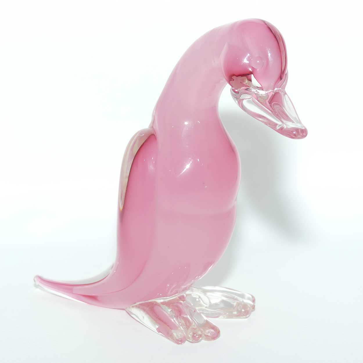 Archimede Suguso Sommerso Murano Glass Salmon Pink bird | #2