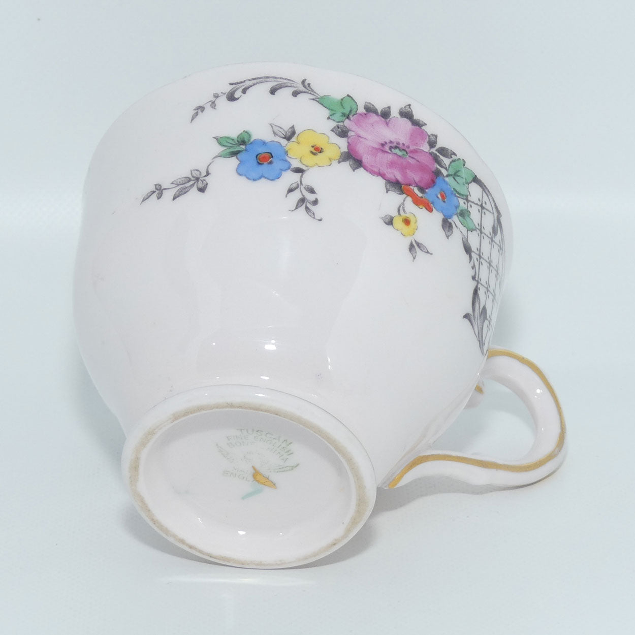 Tuscan Fine English Bone China Pink Floral and Lace trio