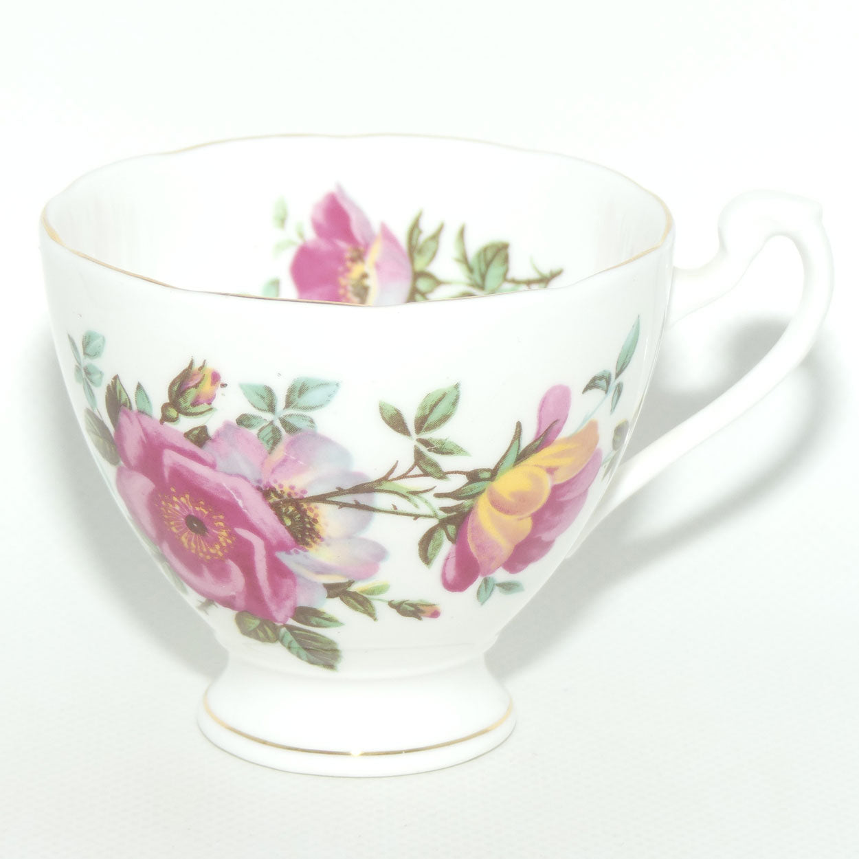Roslyn Bone China trio | Pink and Yellow Flower