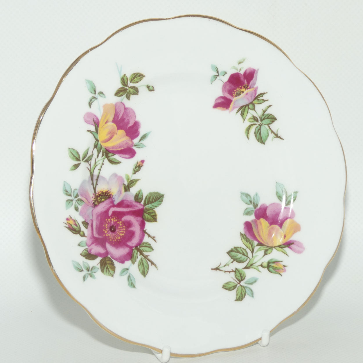 Roslyn Bone China trio | Pink and Yellow Flower