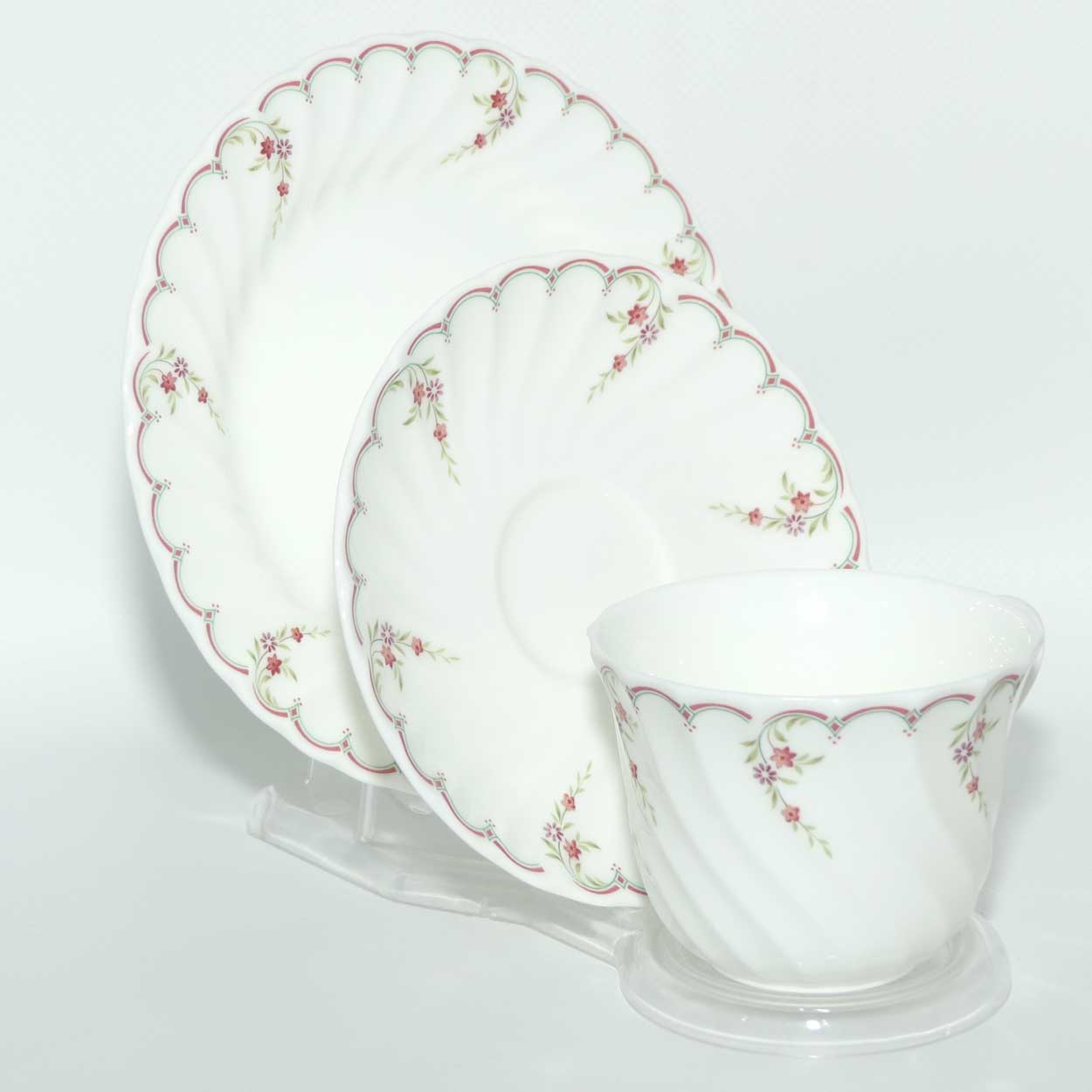 Wedgwood Bone China Pink Garland trio