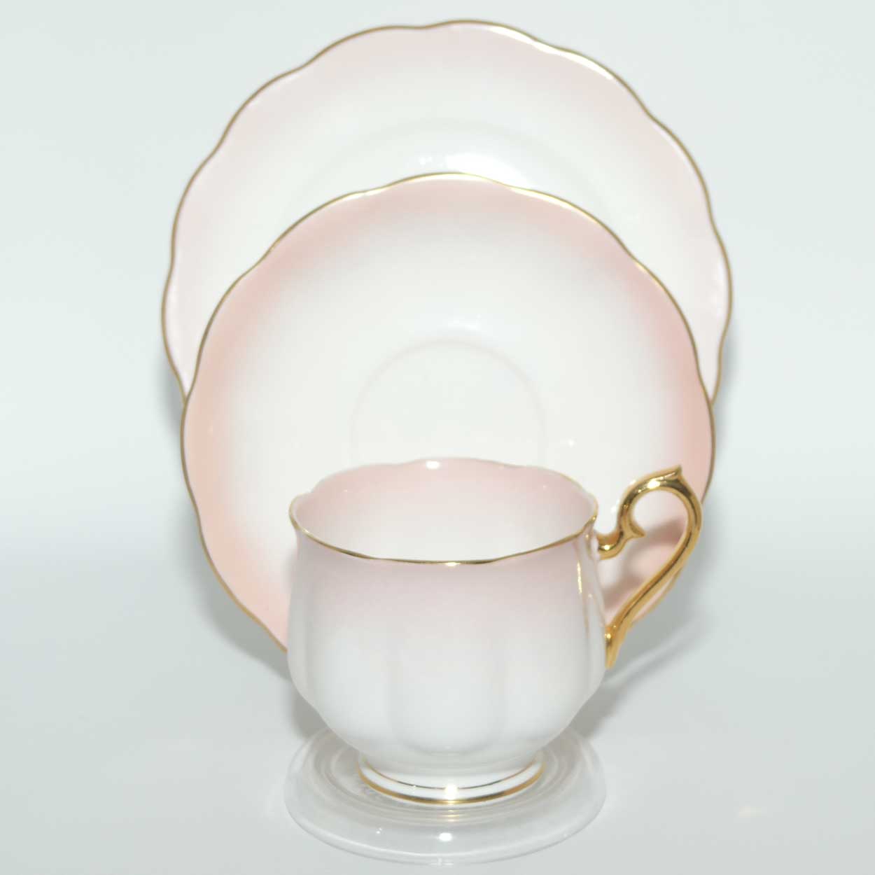 Royal Albert Bone China Rainbow series | Pale Pink trio | older Hampton shape
