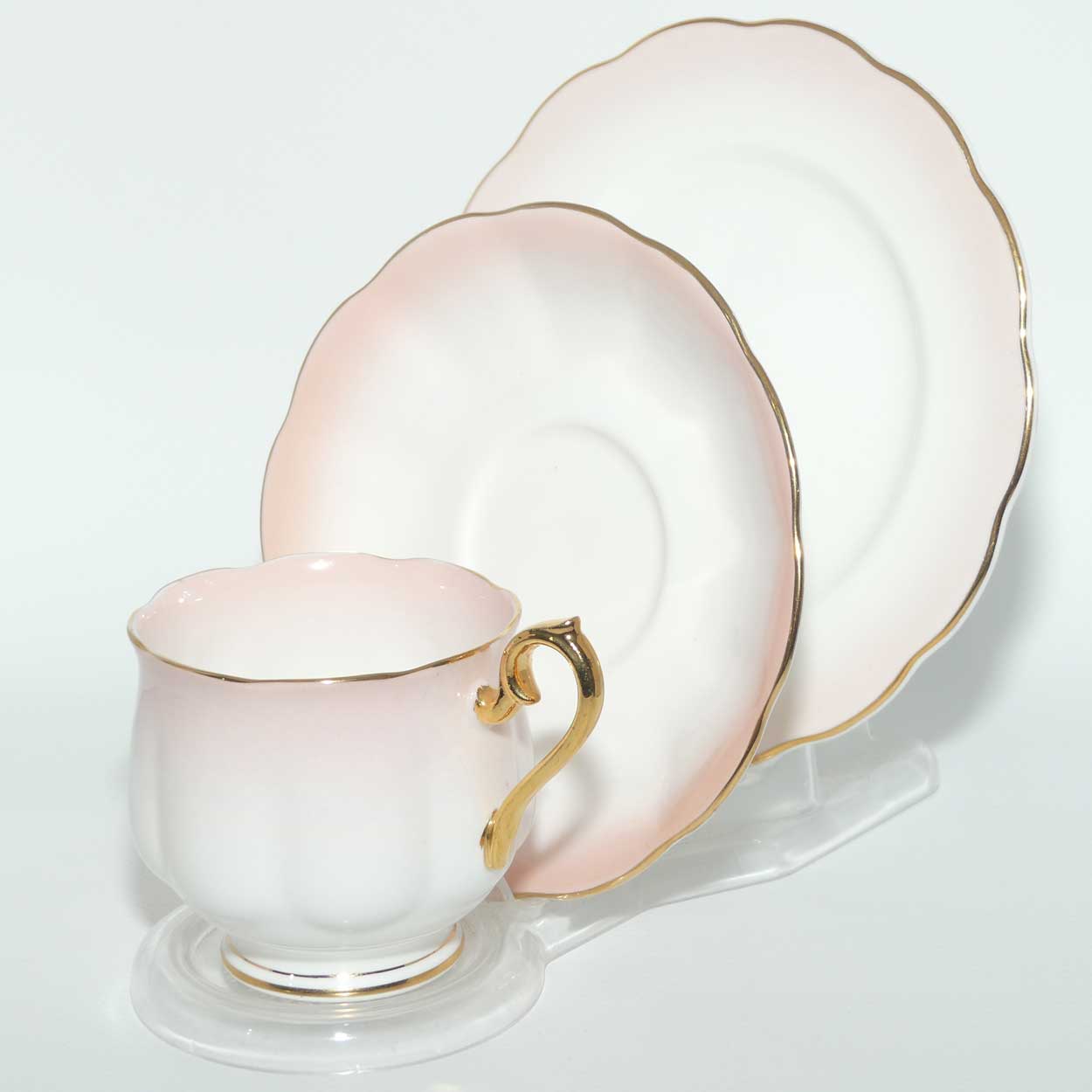 Royal Albert Bone China Rainbow series | Pale Pink trio | older Hampton shape