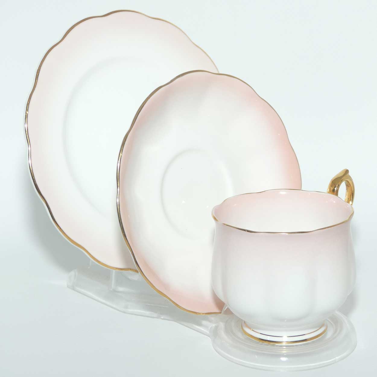 Royal Albert Bone China Rainbow series | Pale Pink trio | older Hampton shape