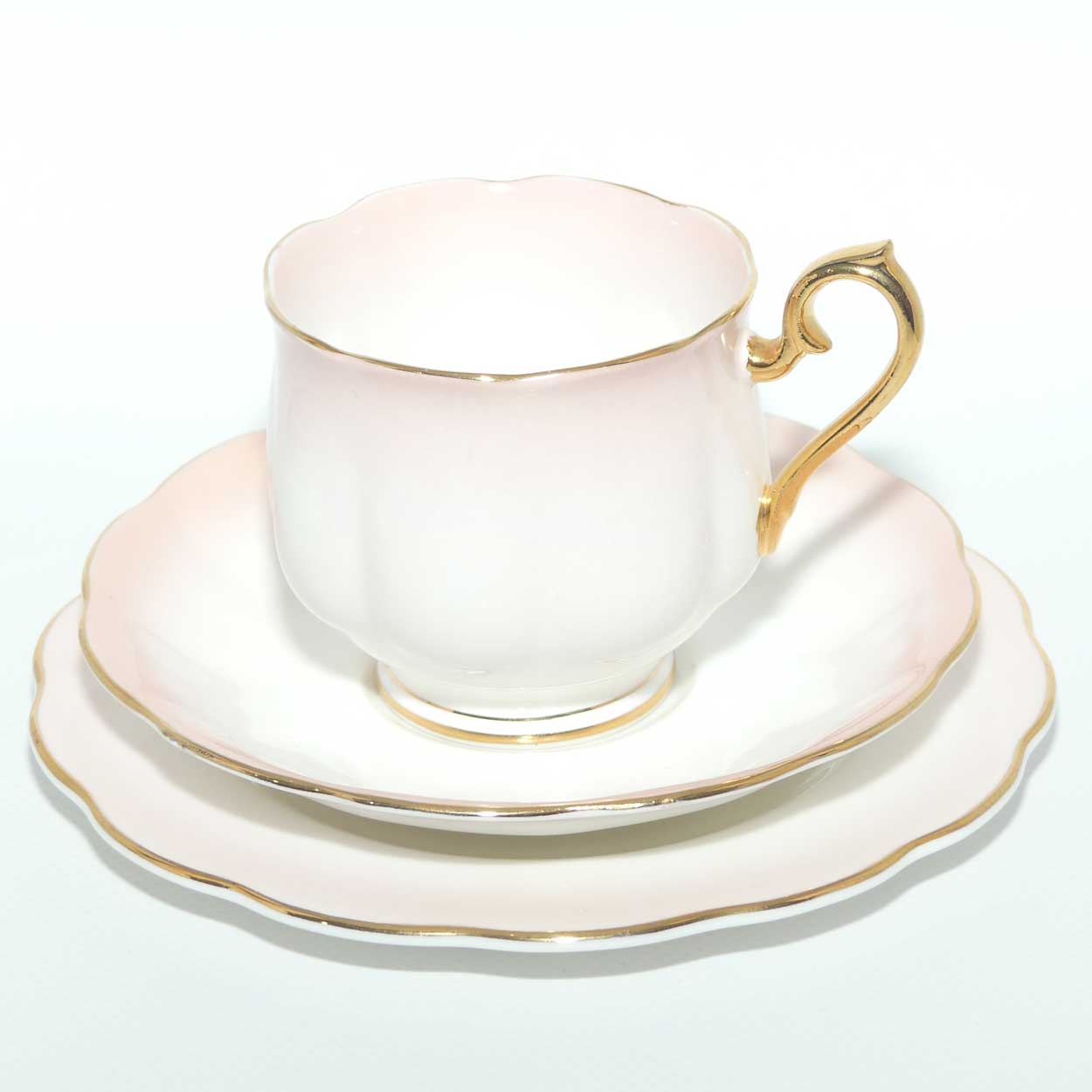 Royal Albert Bone China Rainbow series | Pale Pink trio | older Hampton shape