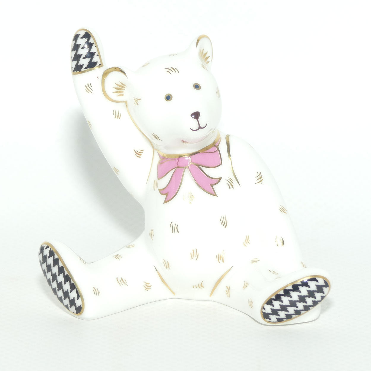 Royal Crown Derby paperweight | David Jones Pink Ribbon Bear | Ltd Ed | boxed