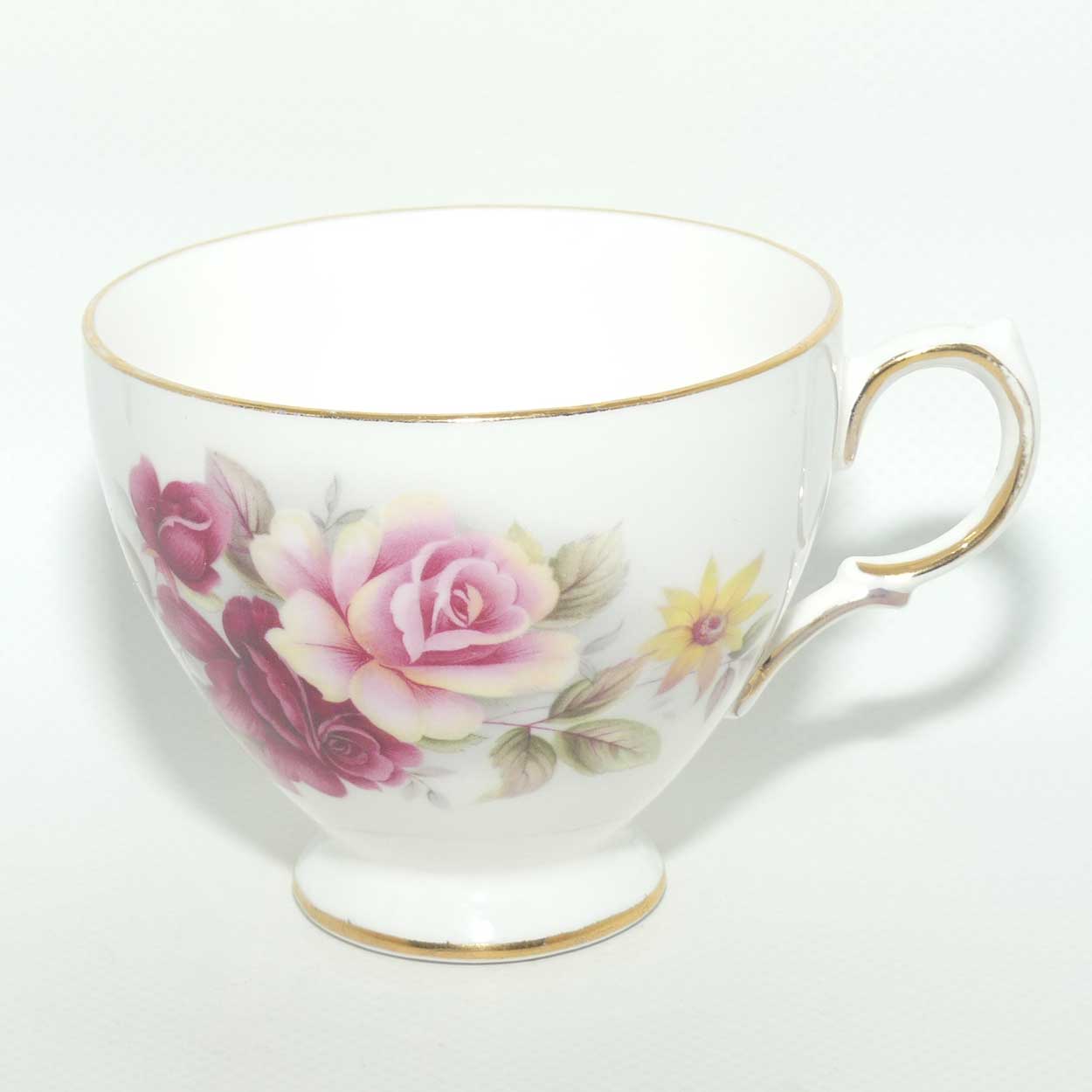 Queen Anne Bone China varied Roses pattern trio