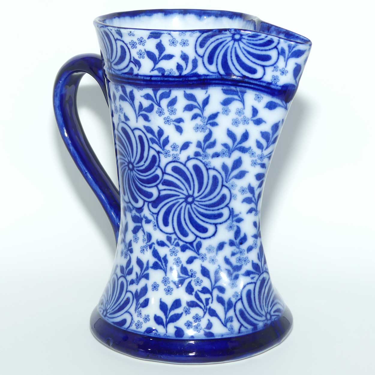 Doulton Burslem Flow Blue Pinwheel Tudor shape jug