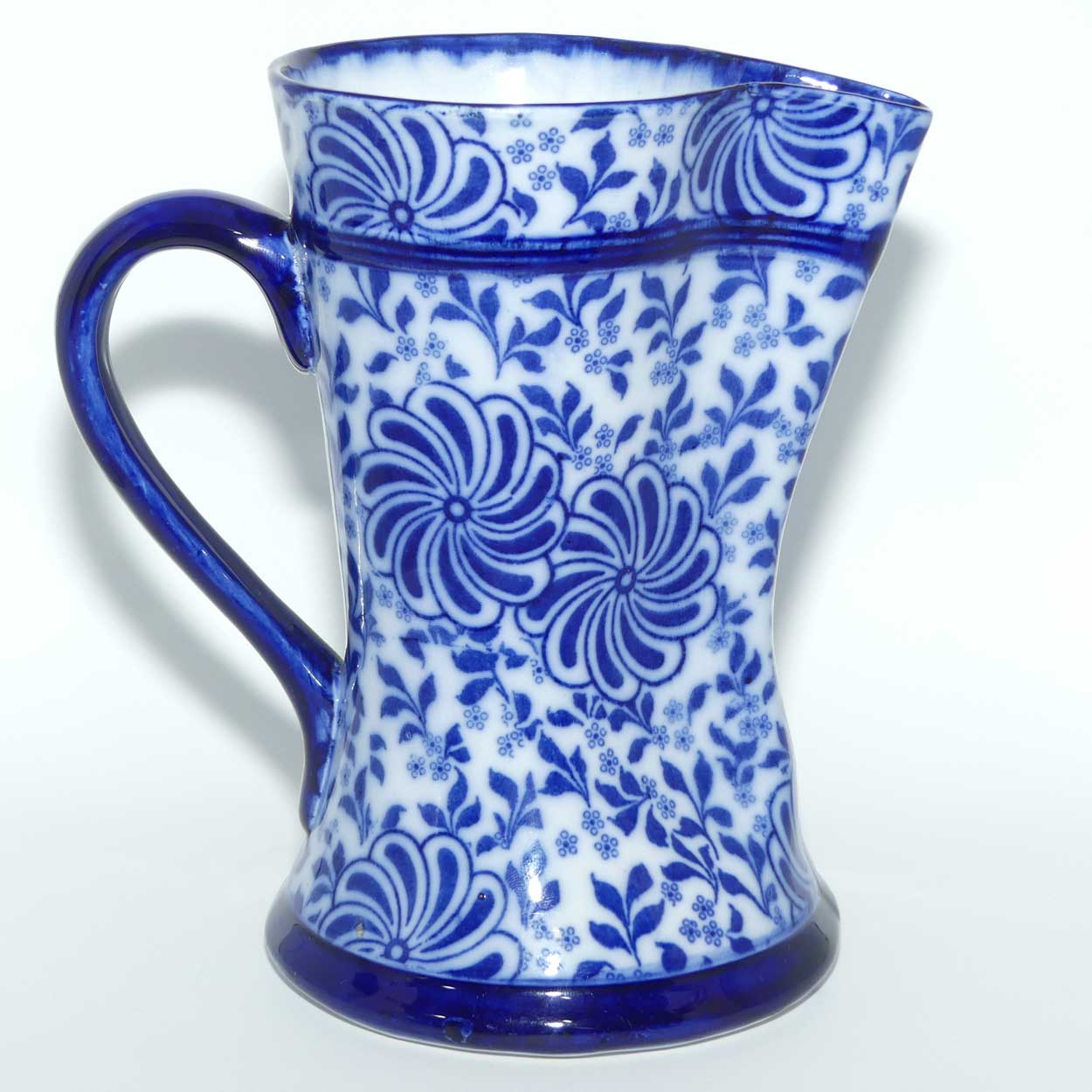 Doulton Burslem Flow Blue Pinwheel Tudor shape jug