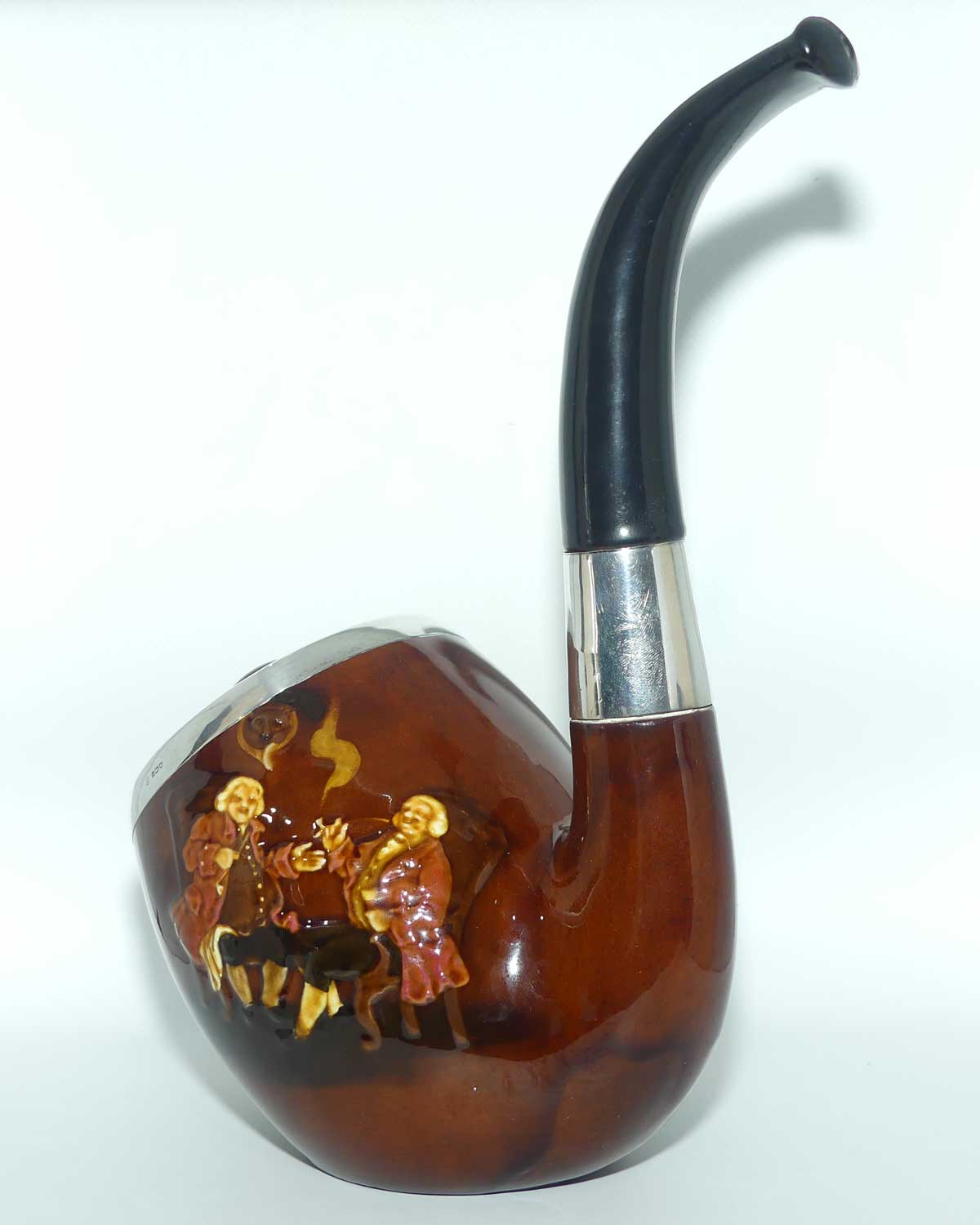 Royal Doulton Kingsware Pipe tobacco jar | Sterling Silver trim