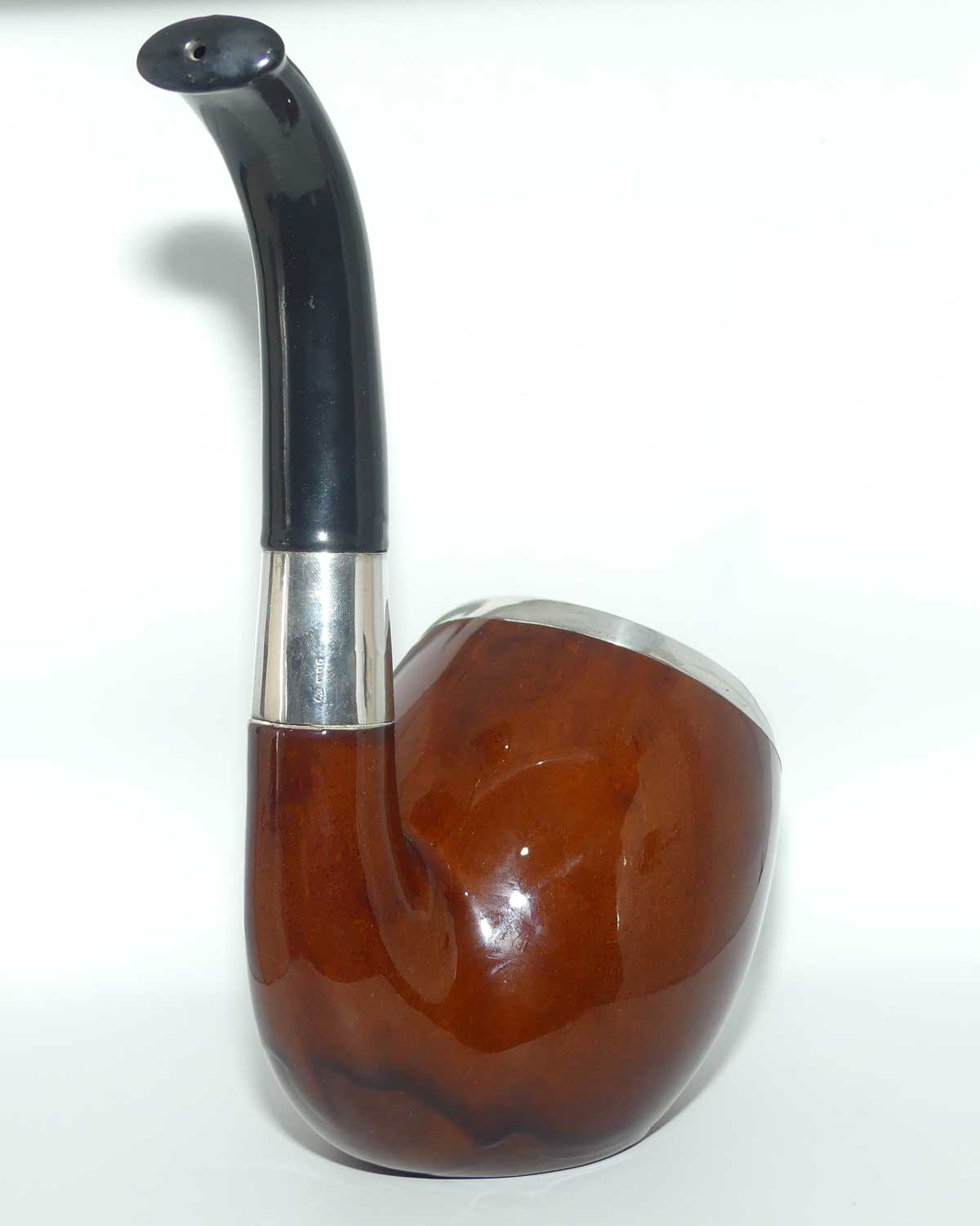 Royal Doulton Kingsware Pipe tobacco jar | Sterling Silver trim