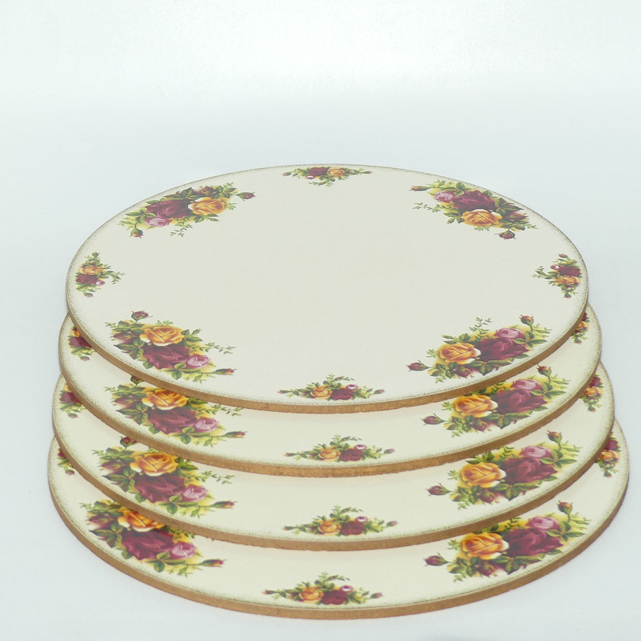 Royal Albert England Old Country Roses Set of 4 Place Mats | Corked Back