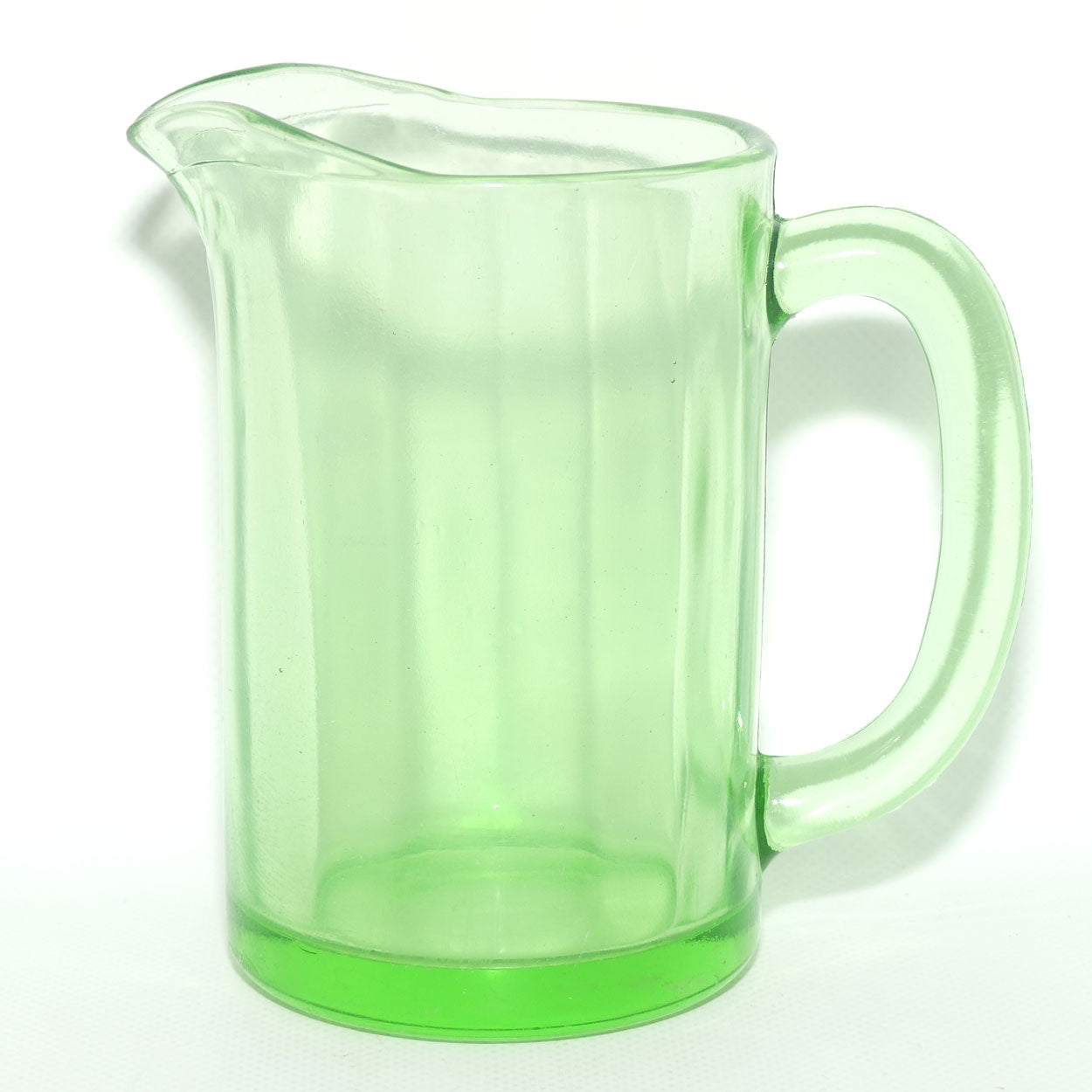 Green Depression Glass Plain water jug | 14.5cms | #1
