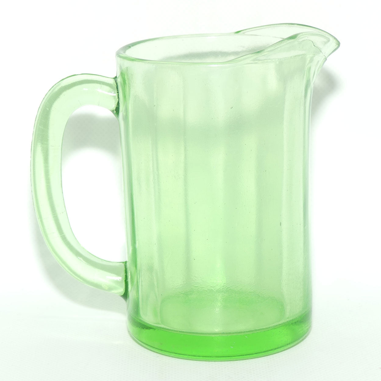 Green Depression Glass Plain water jug | 14.5cms | #1