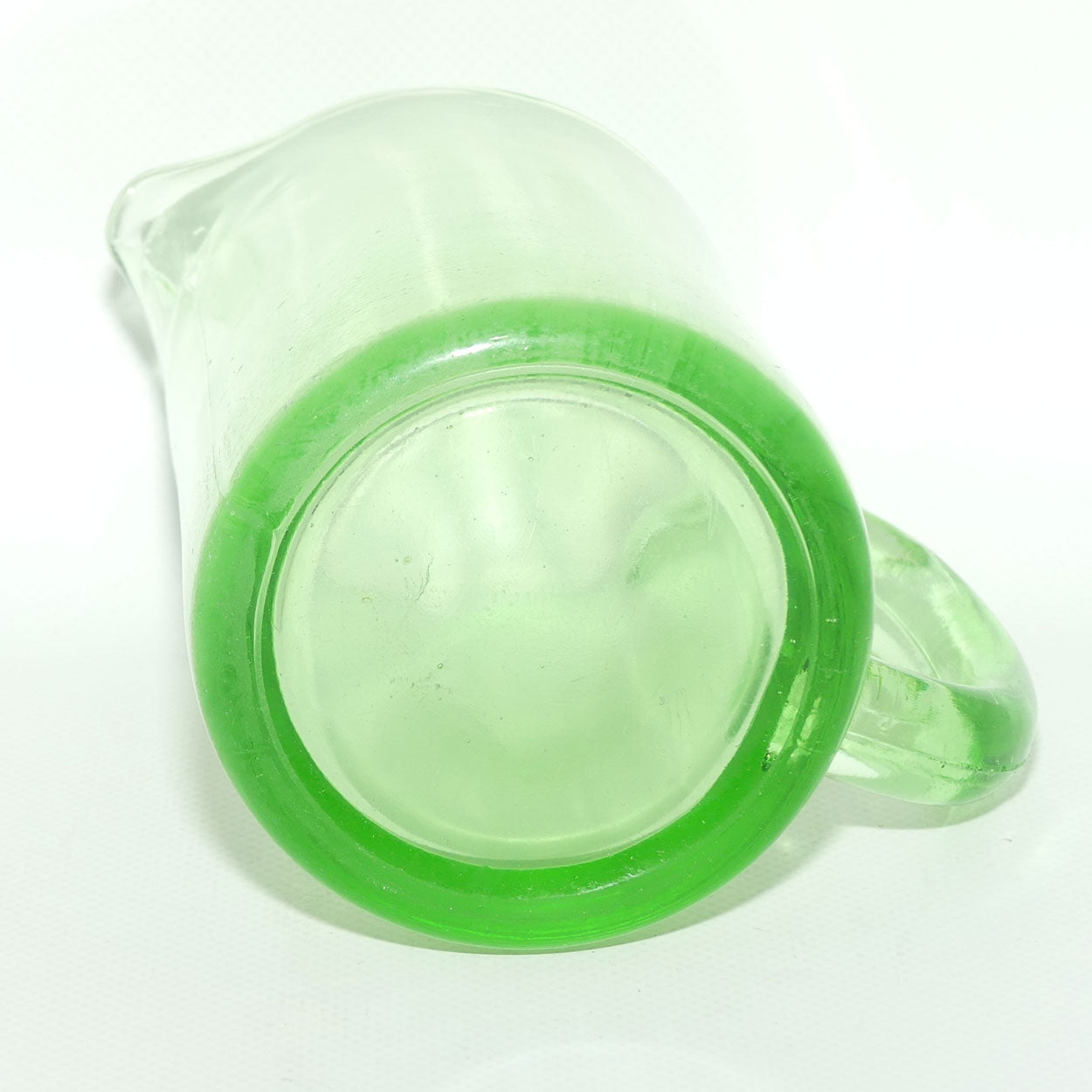 Green Depression Glass Plain water jug | 14.5cms | #1